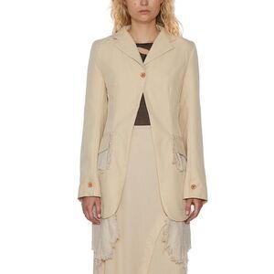 PENG TAI Asymmetrical Front Crepe Blazer Women CREAM Coats & Jackets